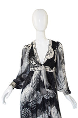 1970s Silk Chiffon & Jersey Leonard Maxi