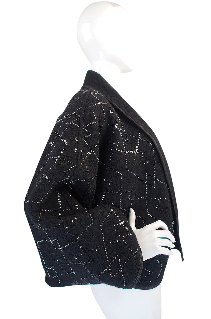1970s Sequin Wool Yves Saint Laurent Jacket
