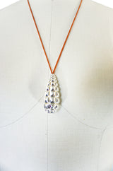 Hermes Sterling Silver Tear Drop Pendant Necklace