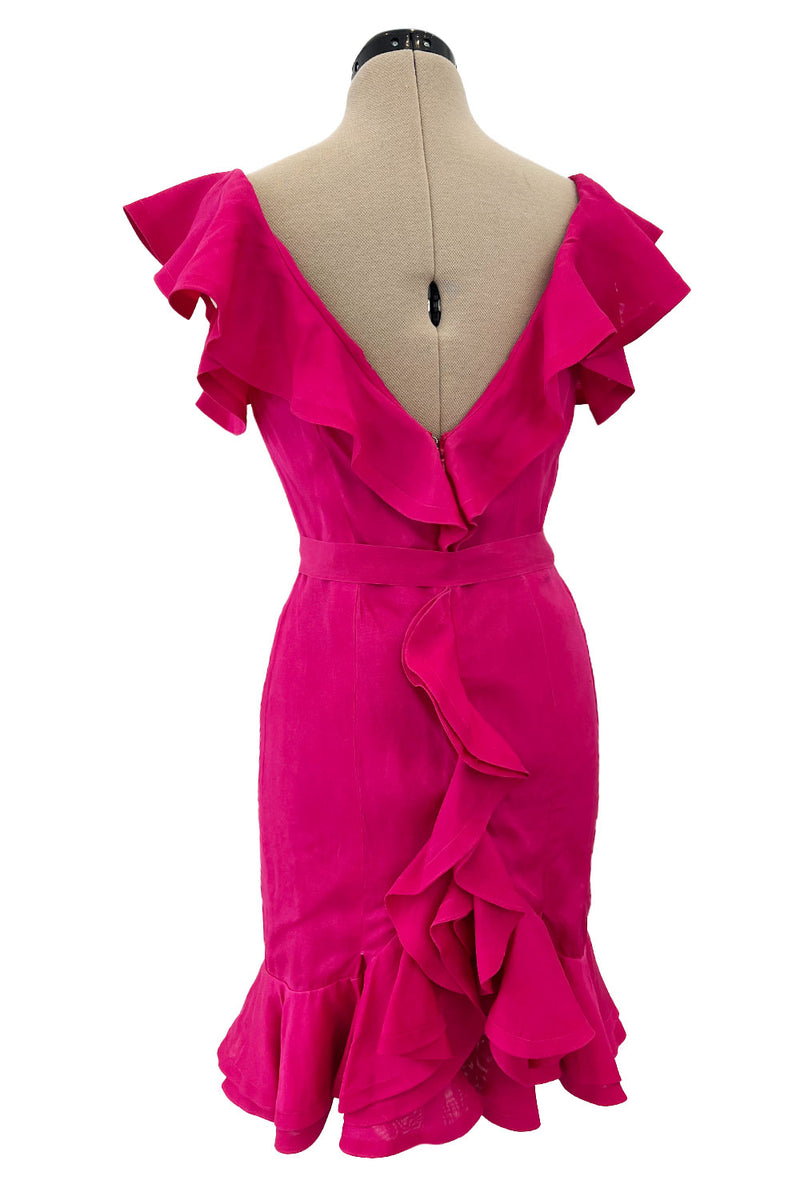 Prettiest Spring 2005 Yves Saint Laurent by Stefano Pilati Look 36 Pink Silk Organza Dress