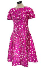 Exceptional Early 1960s Christian Dior by Marc Bohan Pink & White Silk Twill Dress Set