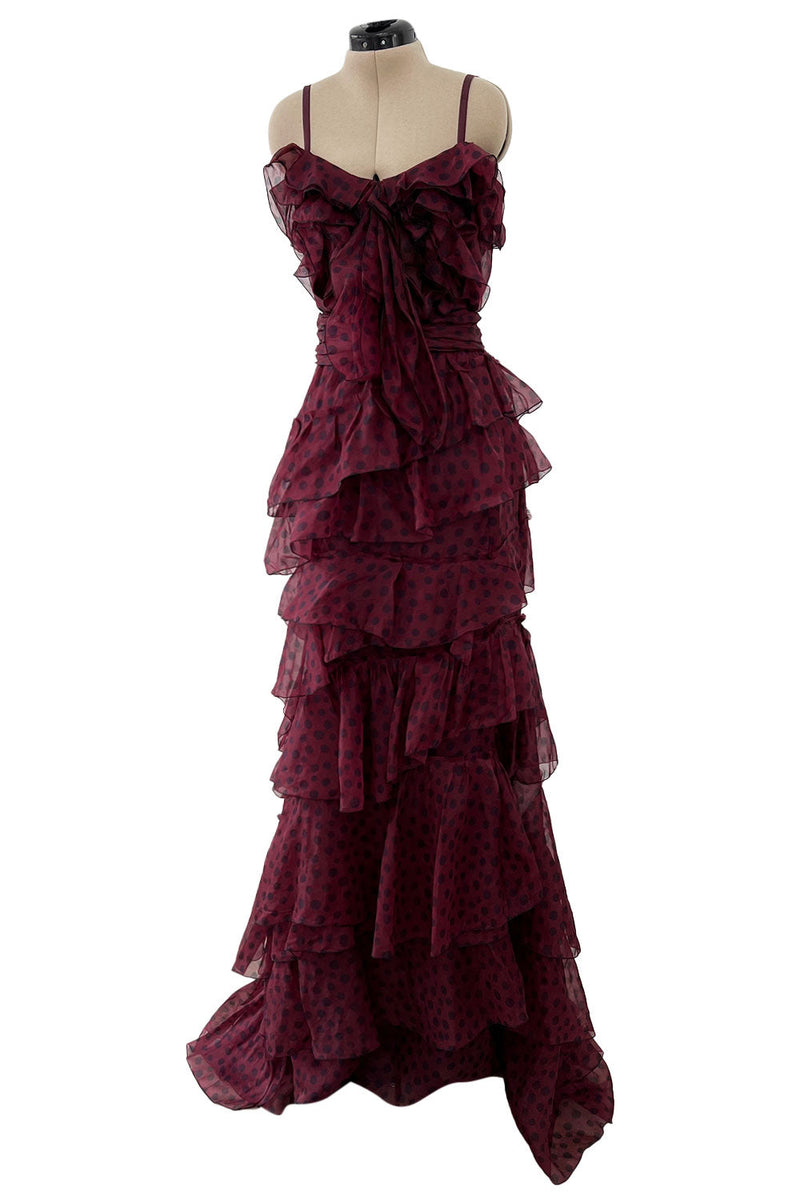 Stunning Pre-Fall 2011 Nina Ricci Runway Tiered & Ruffled Silk Organza Dot Dress