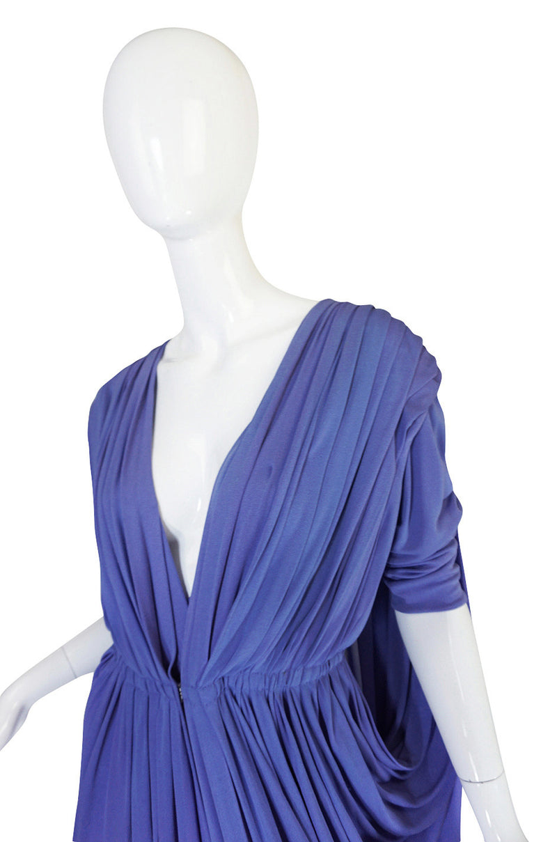 c1976 Rare Halston Draped Goddess Jersey Gown