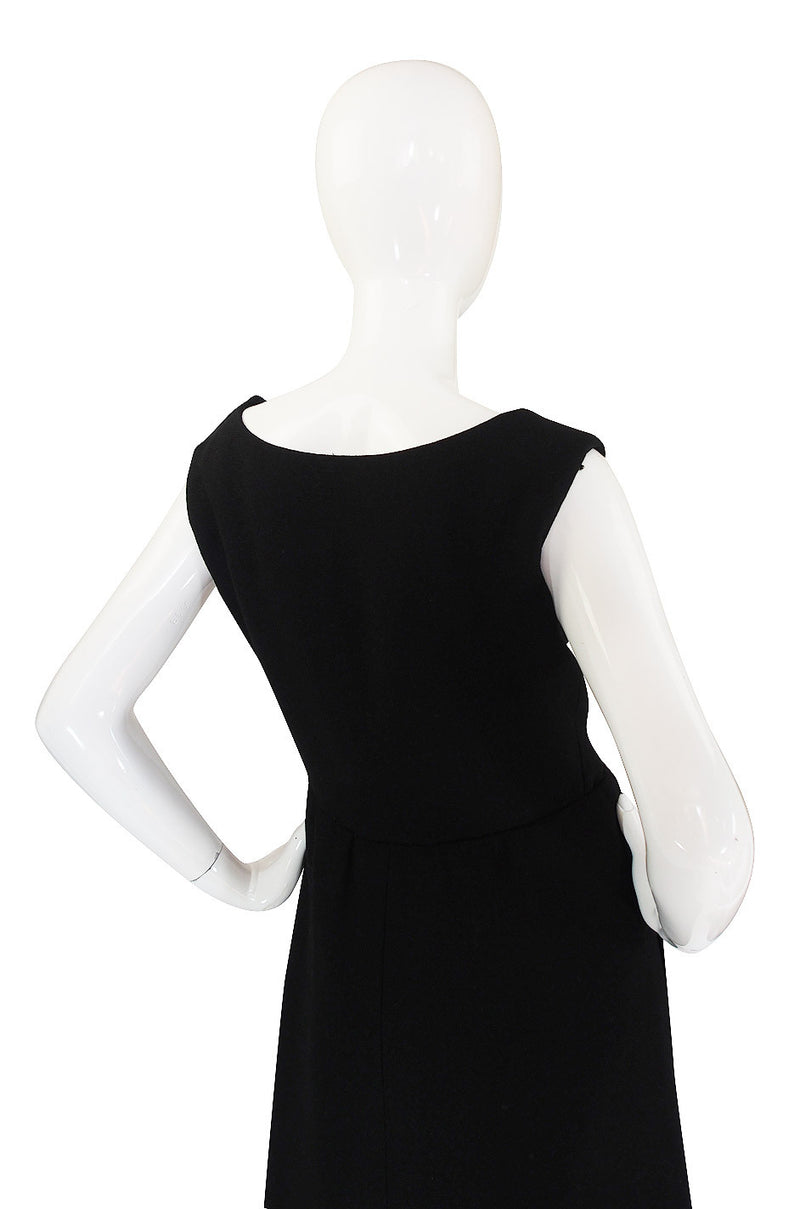 1960s Norman Norell Structured Black Dress