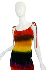 F/W 1994 Todd Oldham Tie Dye Velvet Runway Dress