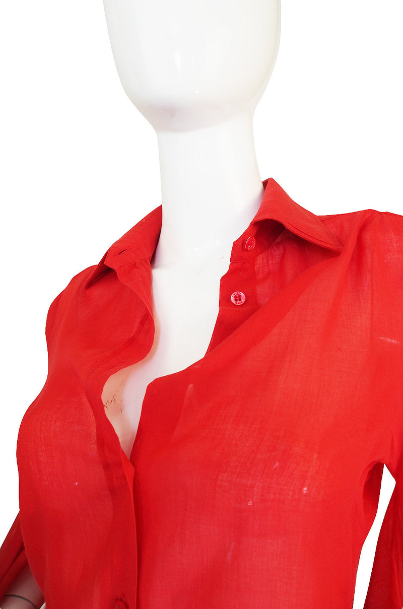 1990s Red Amazing Kimono Sleeved Gucci Top