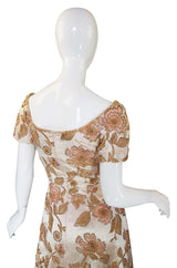 1960s Jean Louis Bead & Embroidery Silk Gown