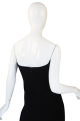 1980s Geoffrey Beene Graphic Strapless Dress