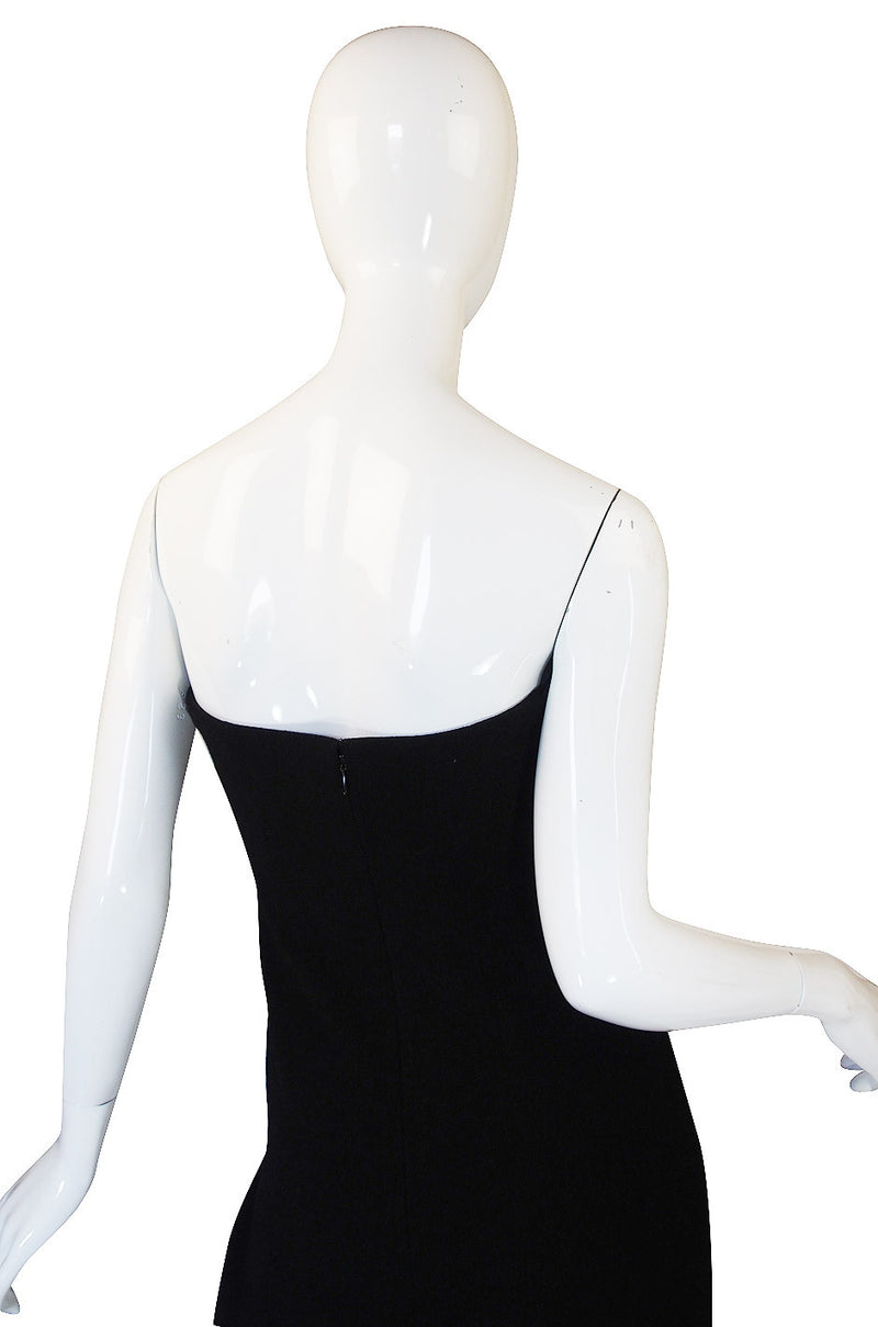 1980s Geoffrey Beene Graphic Strapless Dress