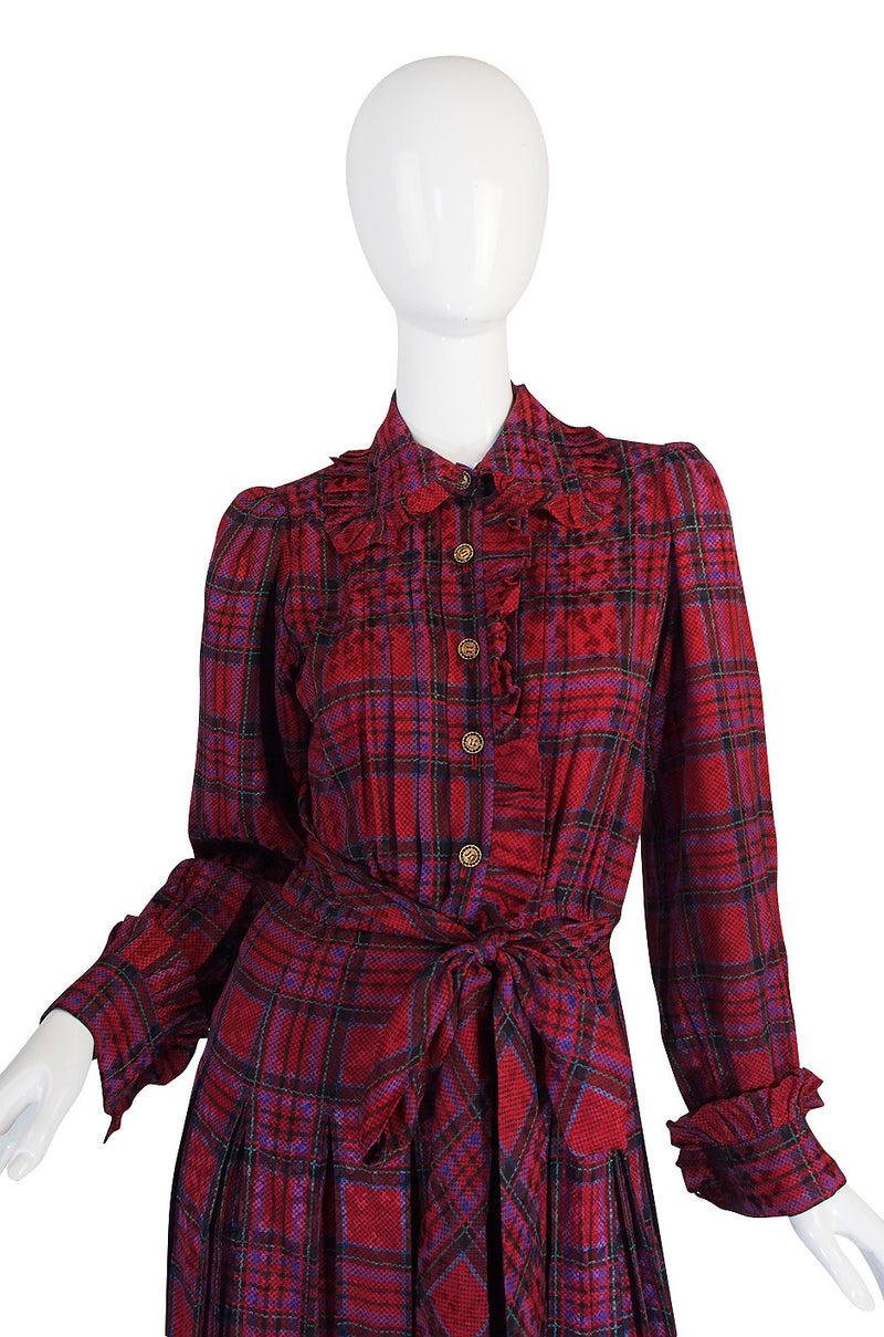 1979 Haute Couture Yves Saint Laurent Silk Dress