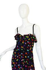 1990s Dolce & Gabbana D&G Silk Multi-Color Dot Dress