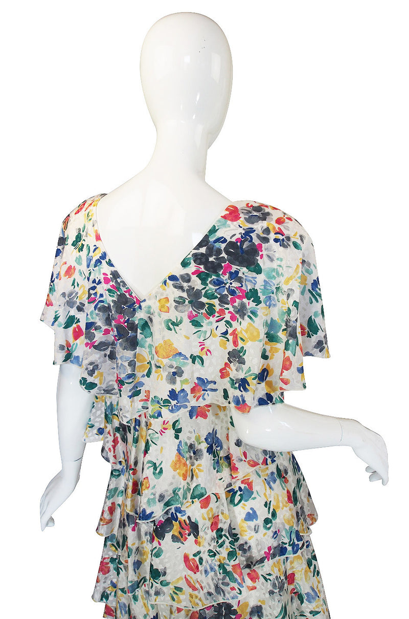 1970s Holly Harp Silk Dress w Original Tag