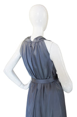 1980s Pauline Trigere Bias Cut Silk Dress
