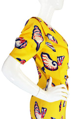 Sunny Yellow 1980s Yellow Silk Ungaro Wrap Dress