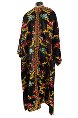 Spectacular Vintage Oversized Kimono Coat Made From an Incredible Antique Floral Silk Brocade