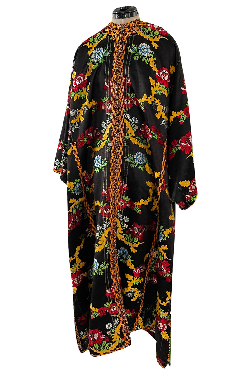 Spectacular Vintage Oversized Kimono Coat Made From an Incredible Antique Floral Silk Brocade