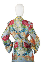 1990s Peggy Jennings SIlk Brocade Wrap Coat