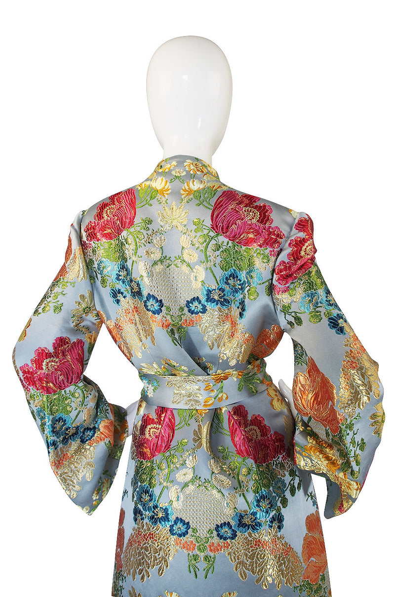 1990s Peggy Jennings SIlk Brocade Wrap Coat