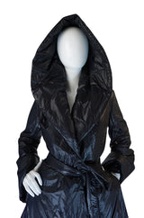 1980s OMO Norma Kamali Black Sleeping Bag Coat with Hood