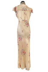 Cutest 1940s Fruit of the Loom Silky Rayon Floral Print Lingerie Dress