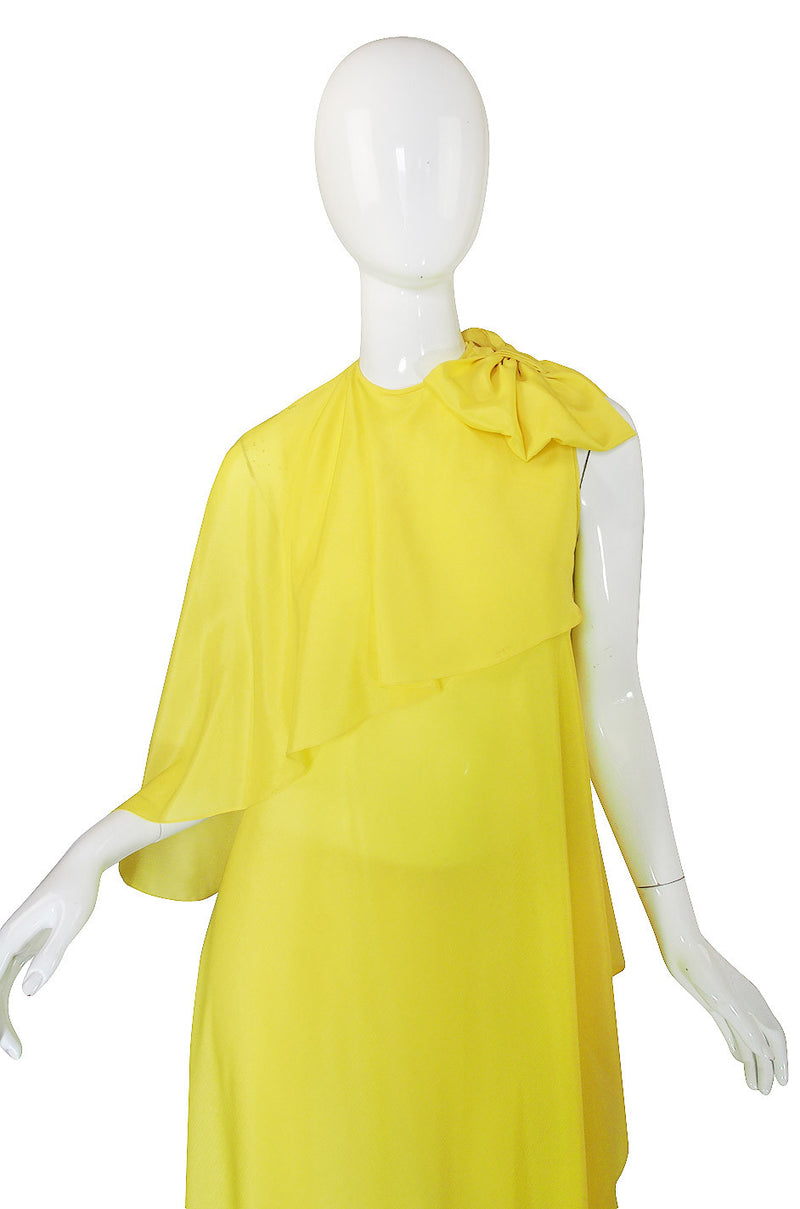 1980s Yellow Silk Pant and Flowing Tunic Set