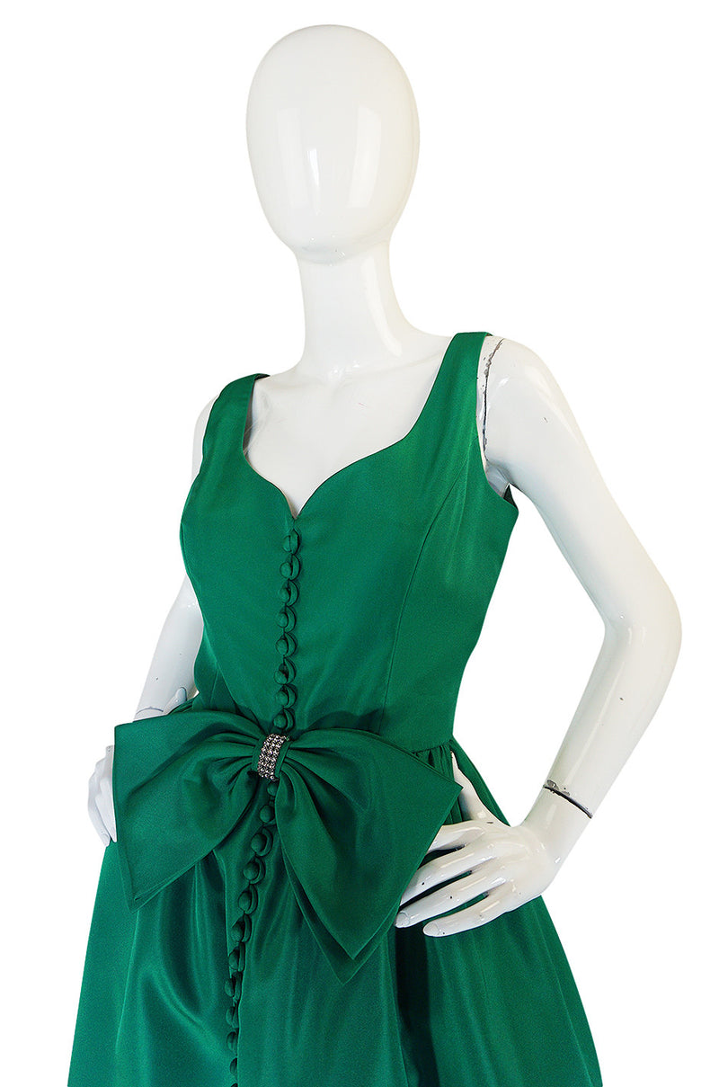 Spectacular 1960s Emerald Green Full Skirt Mini Dress