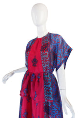1970s Numbered Silk Gazar Lanvin Caftan Dress