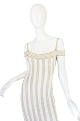 Rare Spring 1992 Museum Held Azzedine Alaia Striped Dress