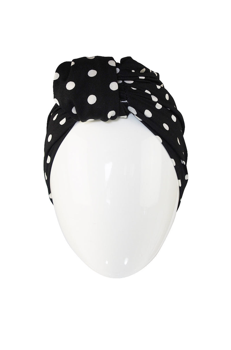 1980s Amazing Norma Kamali Dot Skirt & Turban