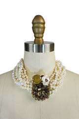 1990s Iradj Moini Multi-Strand Freshwater Pearl Choker Necklace