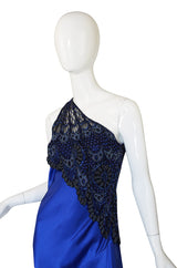 1970s Beaded Bob Mackie One Shoulder Gown