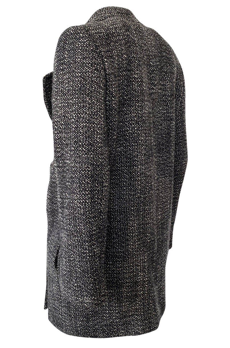 Pre-Fall 2011 Stella McCartney Grey Wool Boucle Low Button Coat