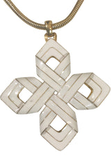 Late 1970s D'Orlan "Celtic Knot" Enamel & Gold Pendant