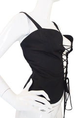 1970s Yves Saint Laurent Black Corset Top