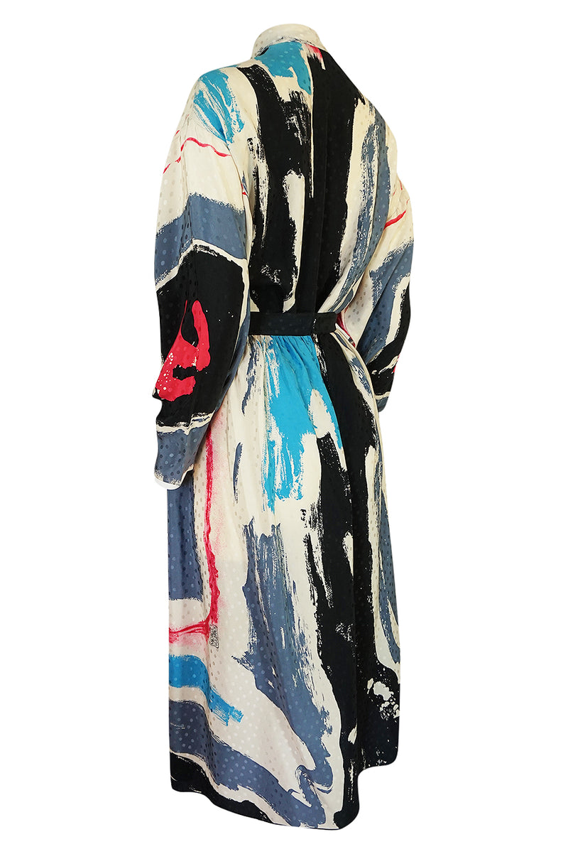 1980s Michaele Vollbracht Too Printed Silk Skirt & Top Set