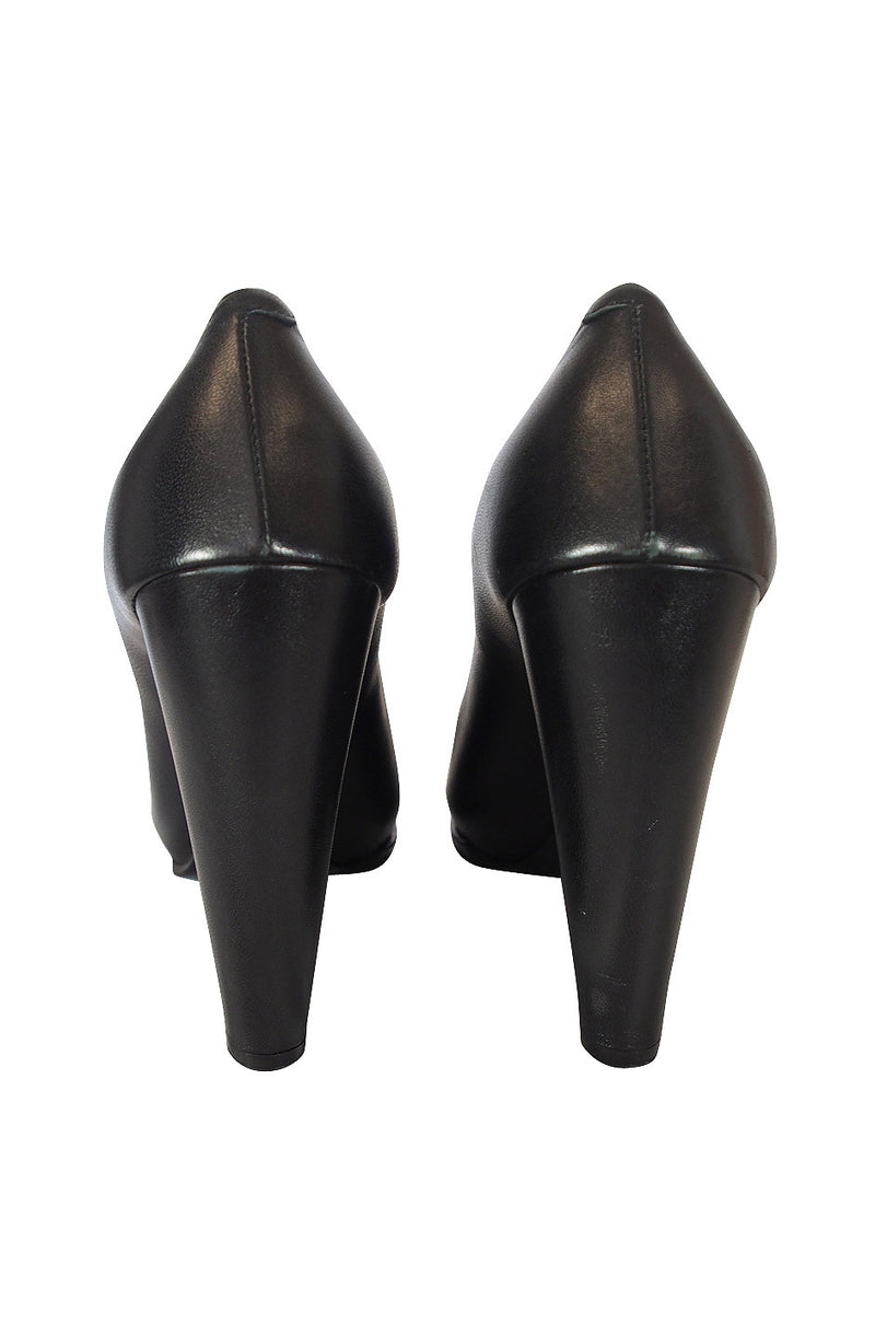 A/W 2012 Celine Black Pointed Wedge Pump 38