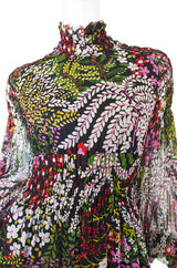 1970s Scott Barrie Silk Ruched Maxi Dress