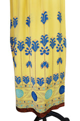 1970s Lanvin Numbered Couture Print & Sequin Wrap Skirt