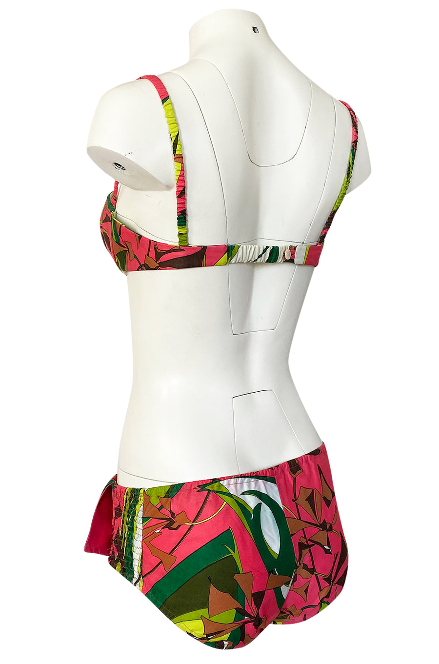 1968 Emilio Pucci Two Piece Coral Print Cotton Bikini