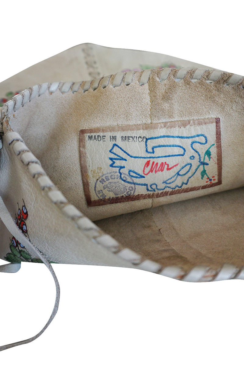 Rare 1960s Hand Painted Whipstitched Char Bag