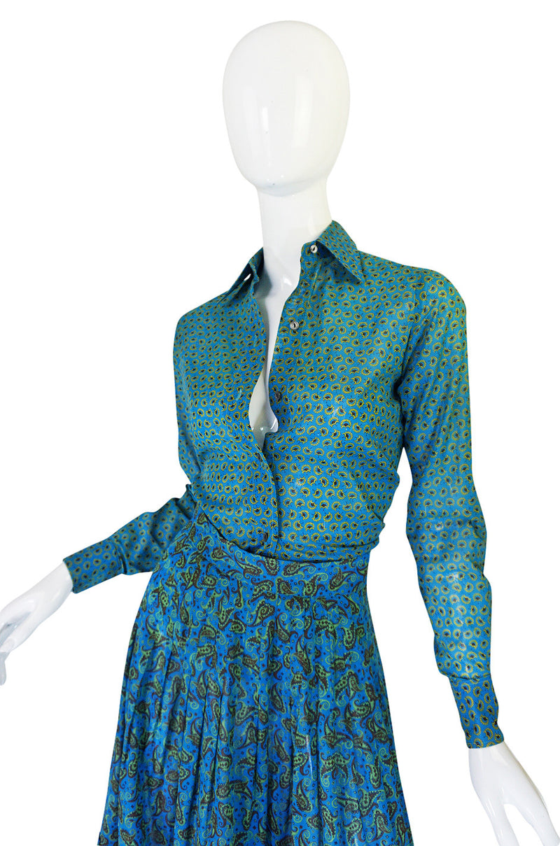 1970s Yves Saint Laurent Ruffled Tiered Skirt & Top Set