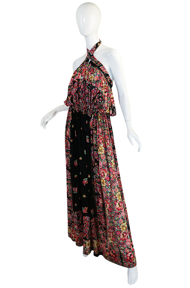 1960s Rose Marie Reid Jersey Multi Tie Cover Up or Dress