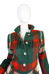 Original 1940s Western Fringe Plaid Jacket