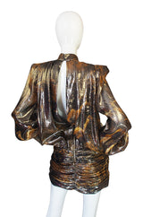 F/W 2013 Balmain Gold Print Lame Mini Dress
