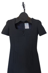 1960s Black Courreges Paris Shift Dress