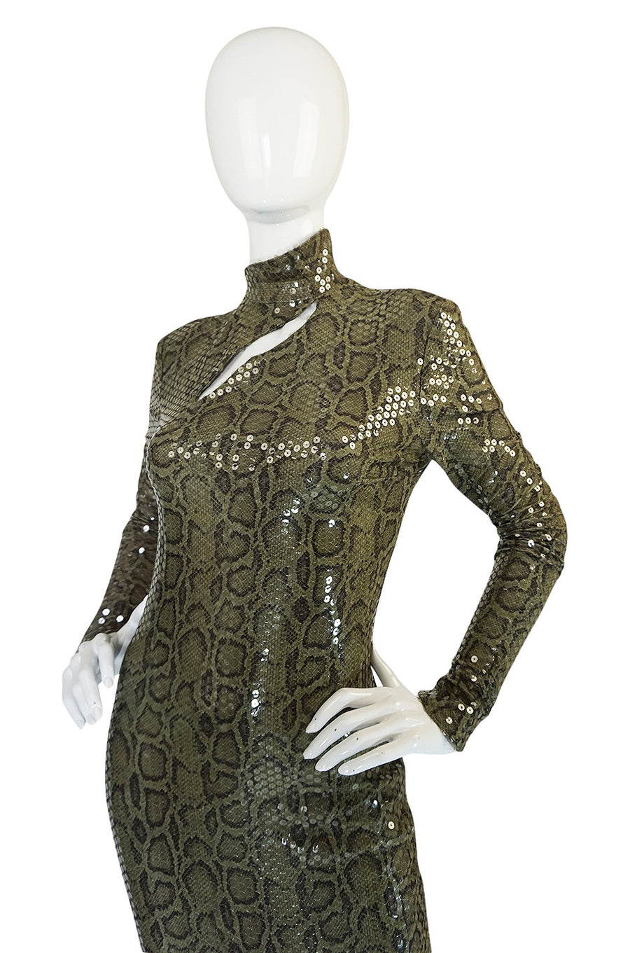 Iconic S/S 1983 Thierry Mugler Sequin Snakeskin Python Dress