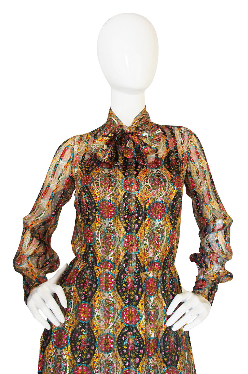 1974 True Haute Couture Chanel Silk Chiffon Dress