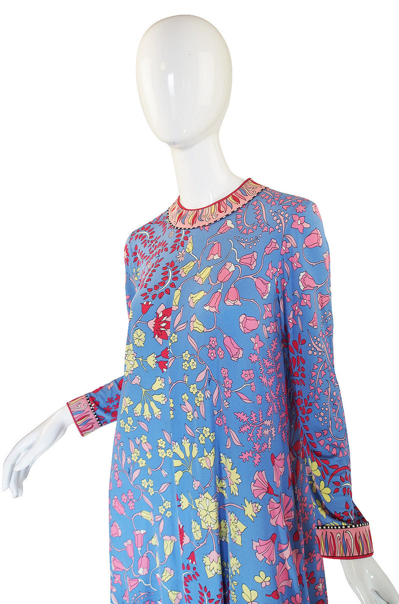 1970s Silk Jersey Bessi Caftan Dress