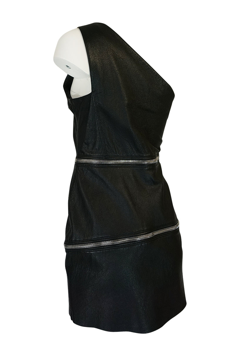 S/S 2016 Saint Laurent by Hedi Slimane Runway Leather Zipper Dress