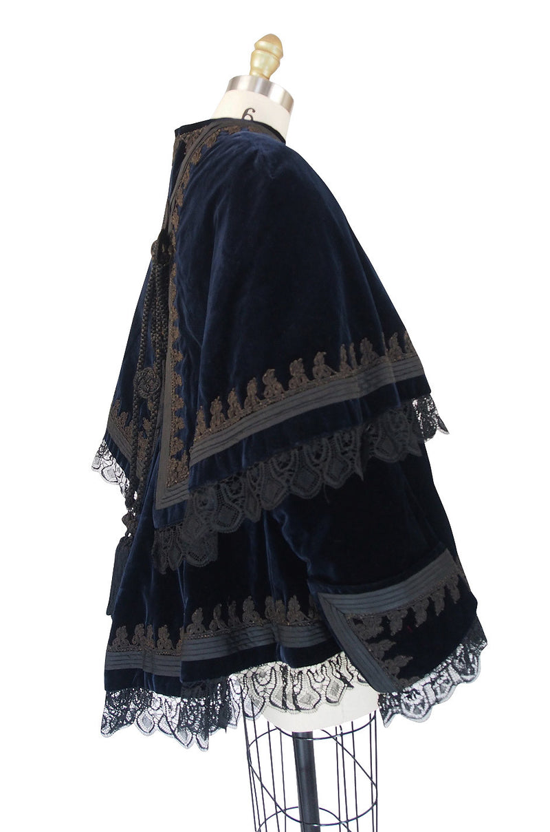 Elaborate Victorian Velvet Jacket with Overlay
